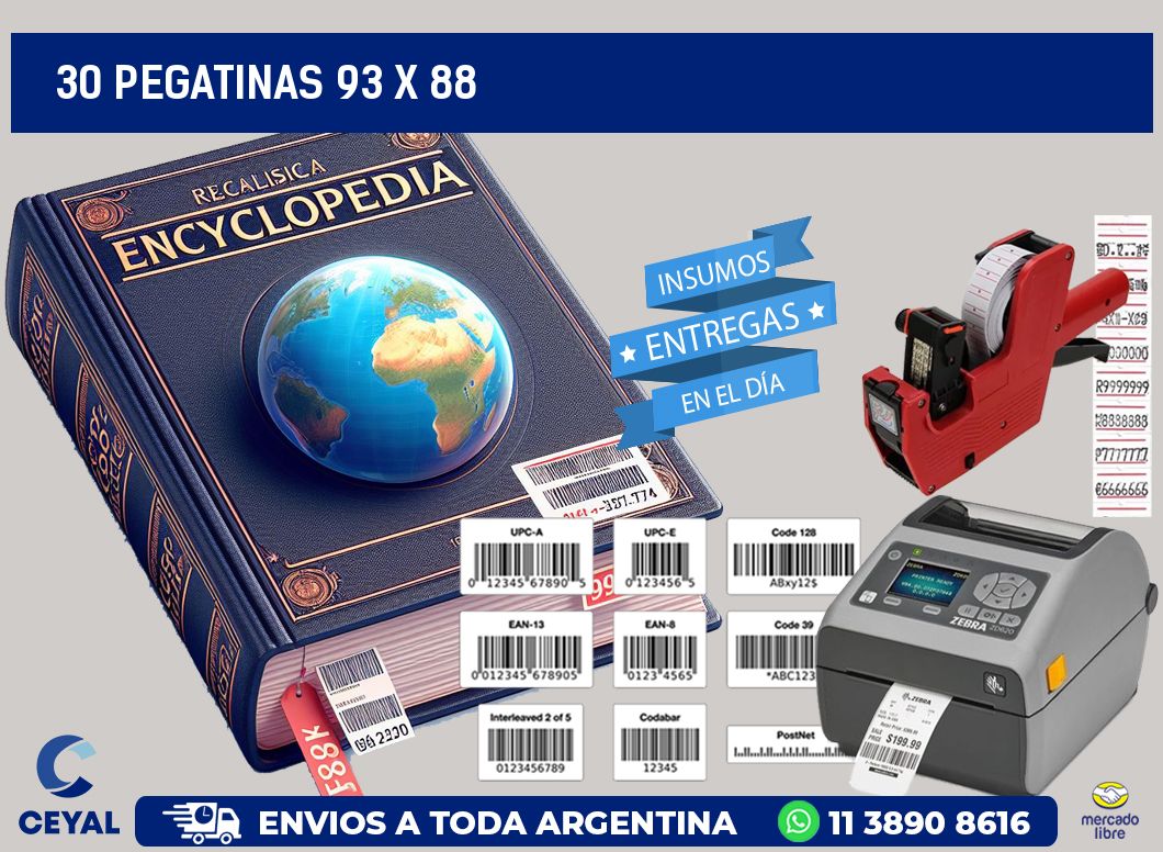 30 PEGATINAS 93 x 88