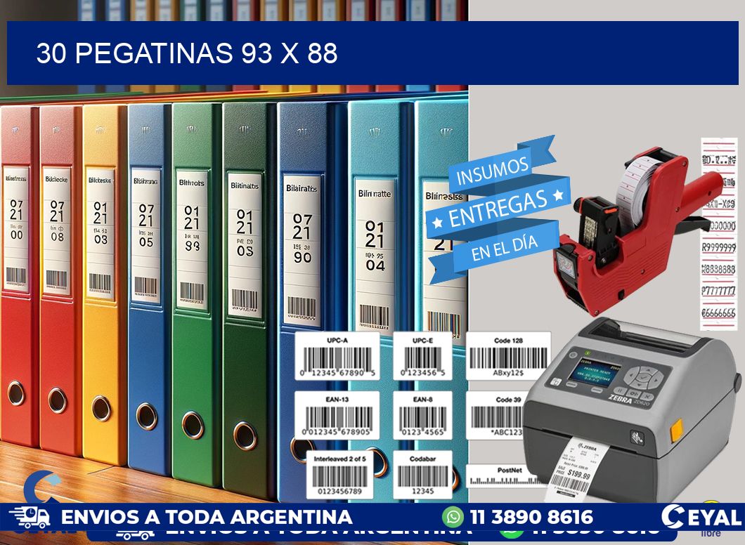 30 PEGATINAS 93 x 88