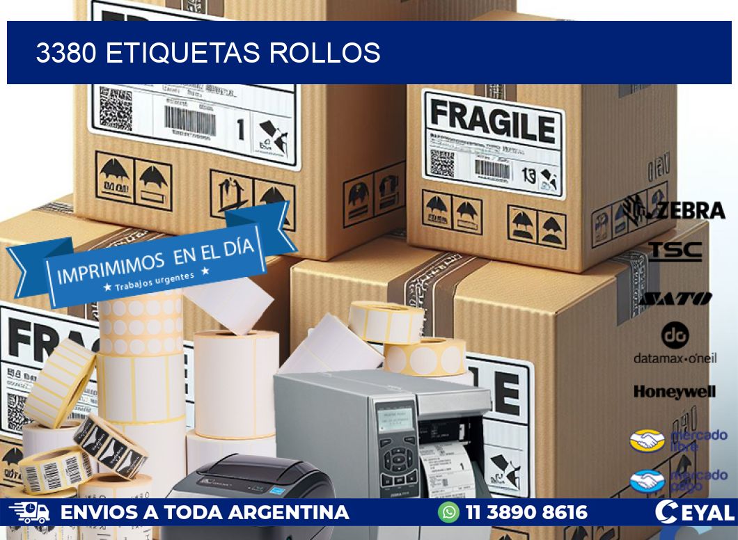 3380 etiquetas rollos