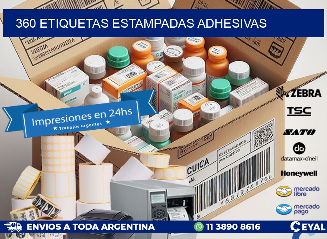 360 etiquetas estampadas adhesivas
