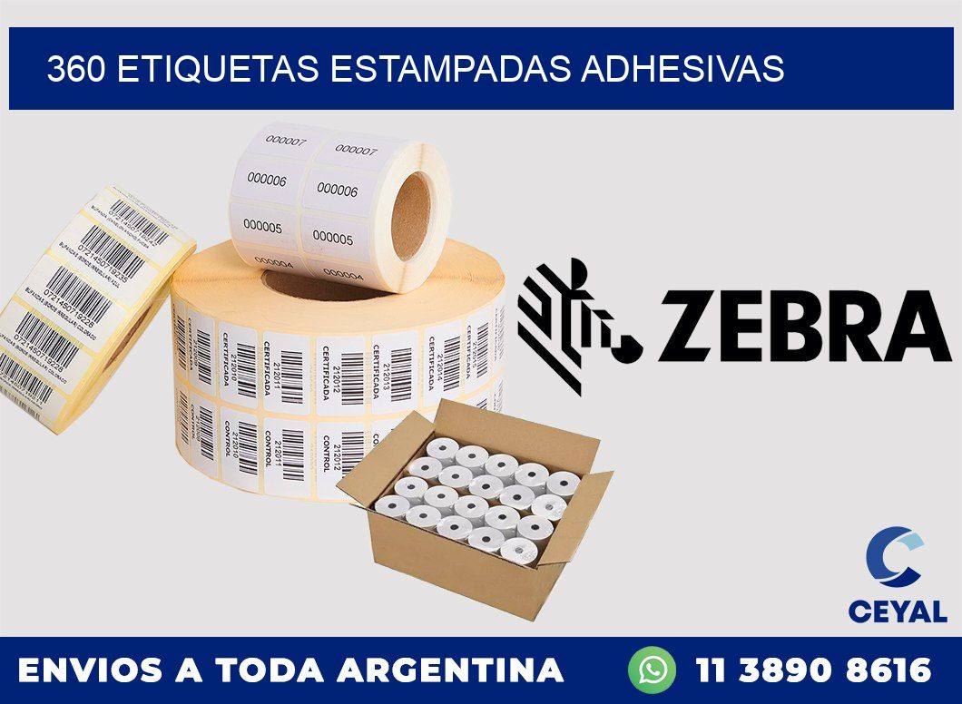 360 etiquetas estampadas adhesivas