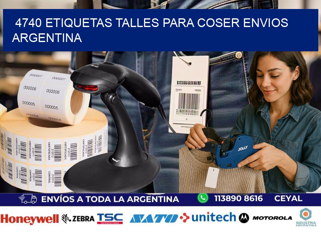 4740 ETIQUETAS TALLES PARA COSER ENVIOS ARGENTINA