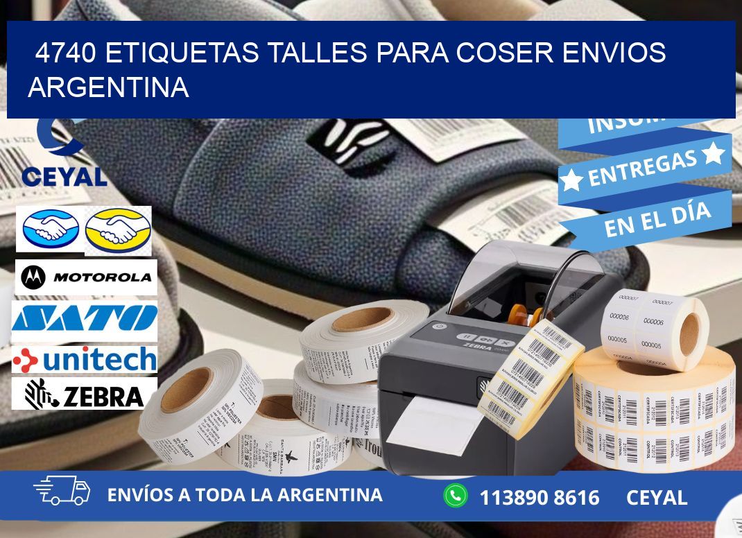4740 ETIQUETAS TALLES PARA COSER ENVIOS ARGENTINA