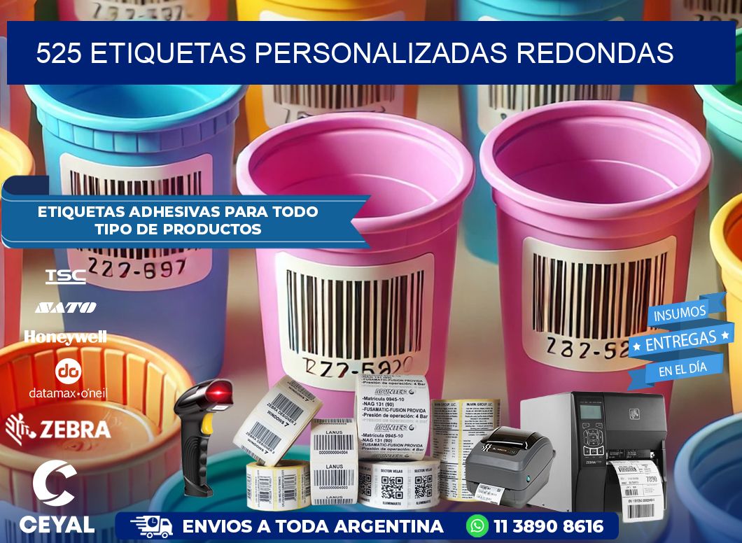 525 Etiquetas personalizadas redondas