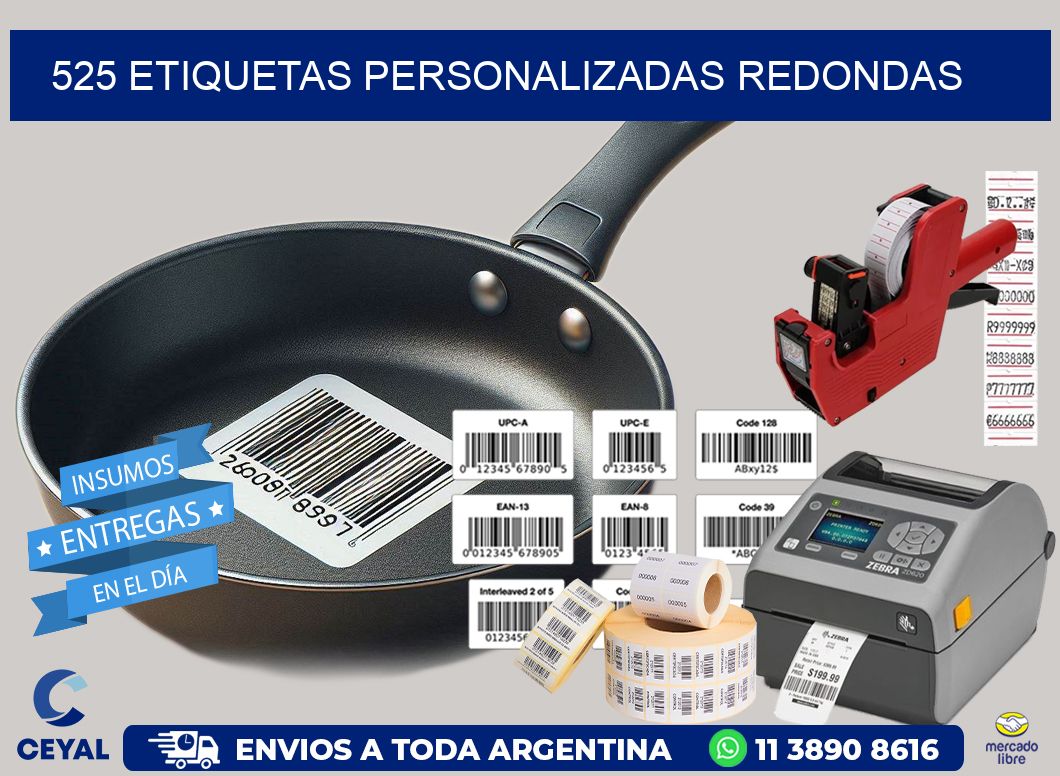 525 Etiquetas personalizadas redondas