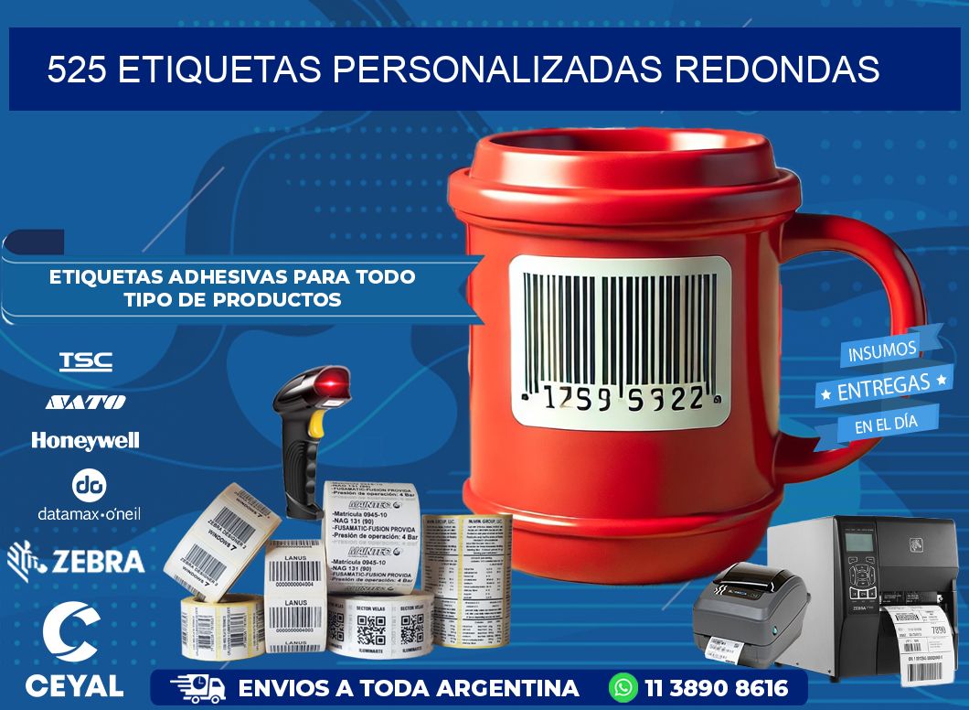 525 Etiquetas personalizadas redondas