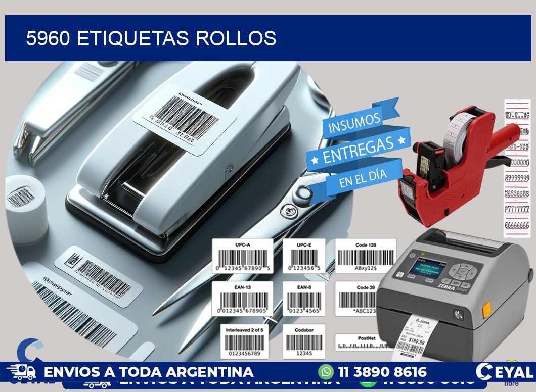 5960 etiquetas rollos