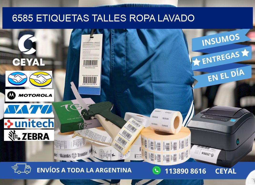 6585 ETIQUETAS TALLES ROPA LAVADO
