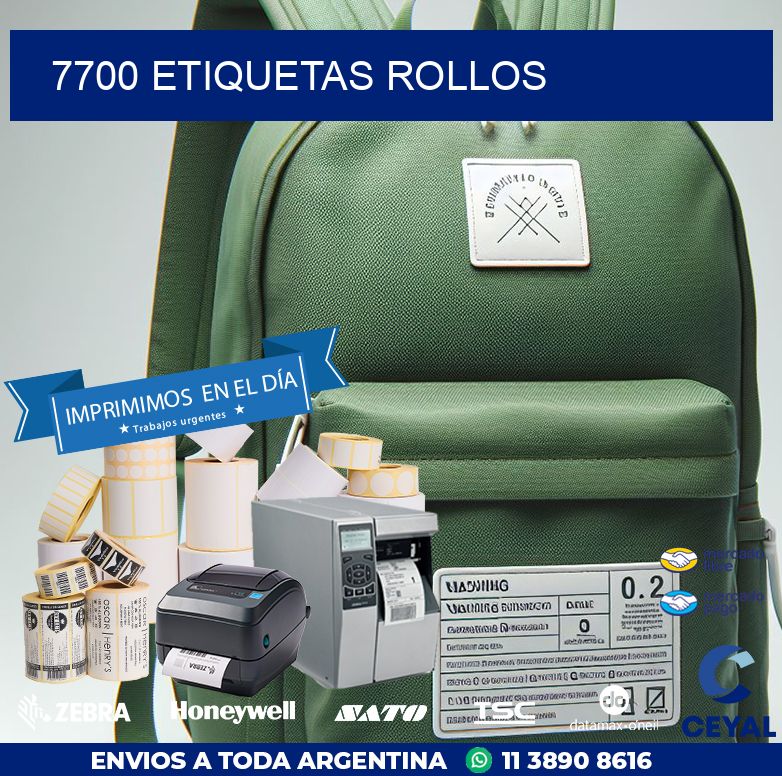 7700 etiquetas rollos