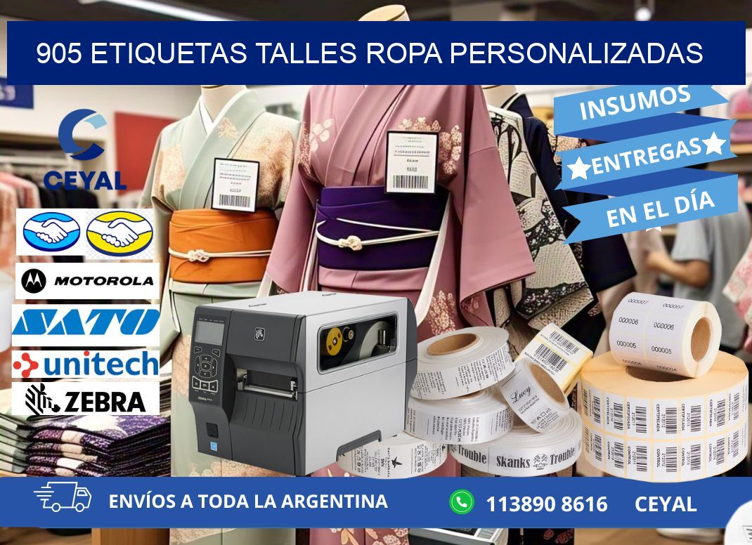 905 ETIQUETAS TALLES ROPA PERSONALIZADAS
