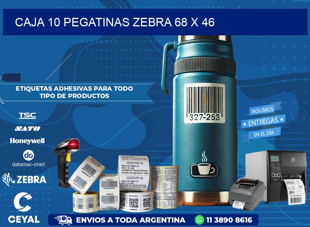 CAJA 10 PEGATINAS ZEBRA 68 x 46