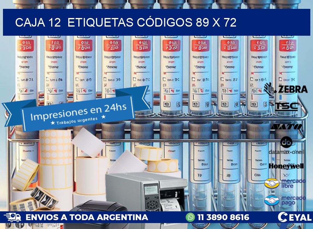 CAJA 12 ETIQUETAS CÓDIGOS 89 x 72