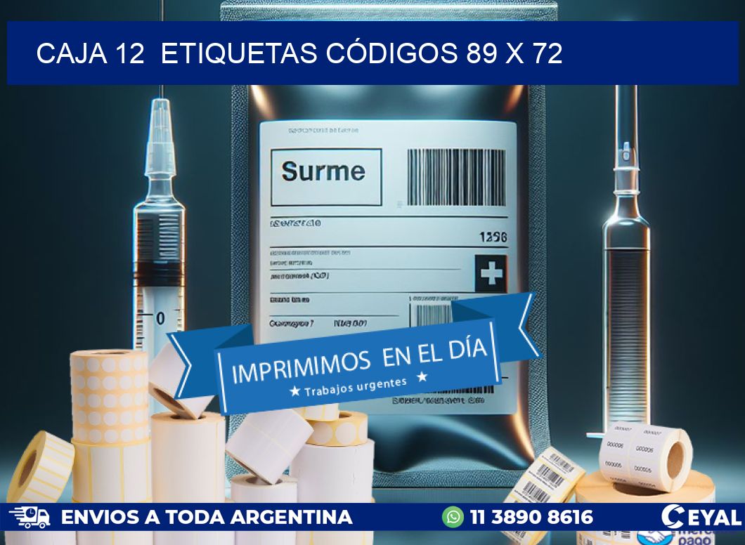 CAJA 12 ETIQUETAS CÓDIGOS 89 x 72