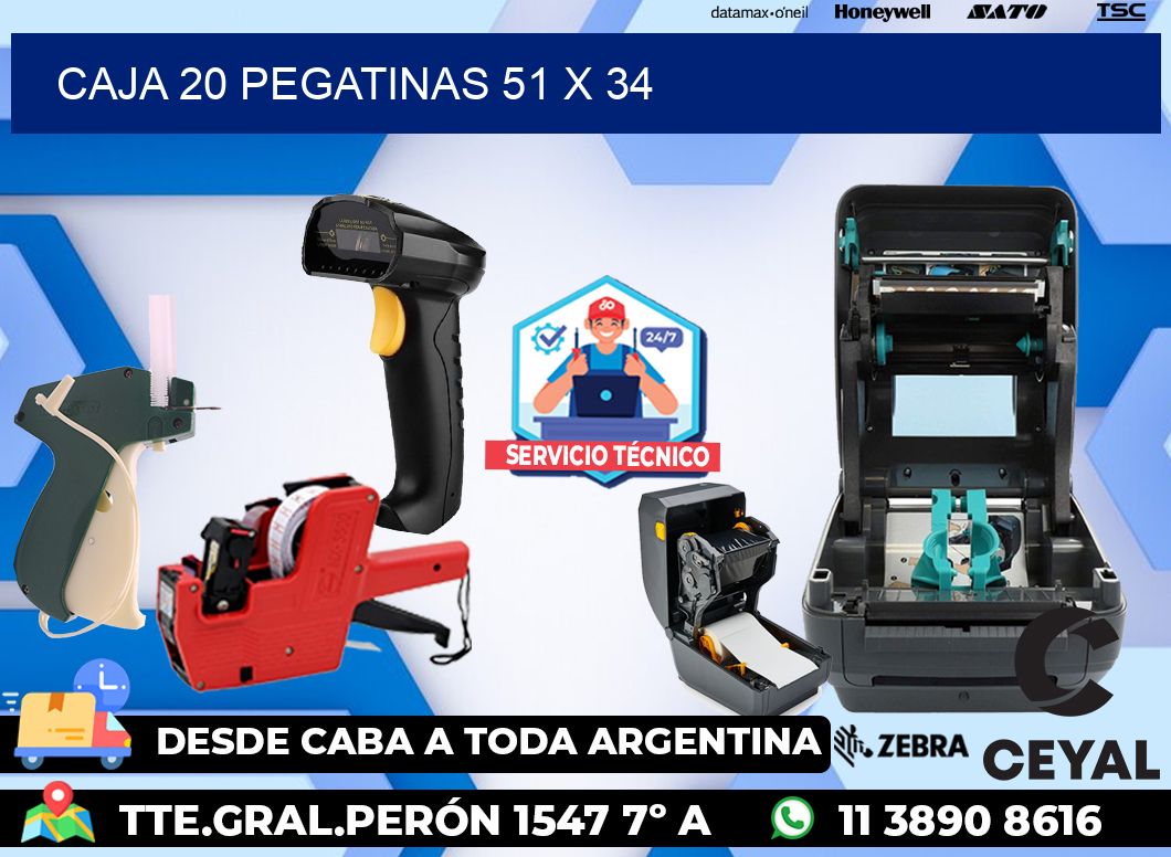 CAJA 20 PEGATINAS 51 x 34