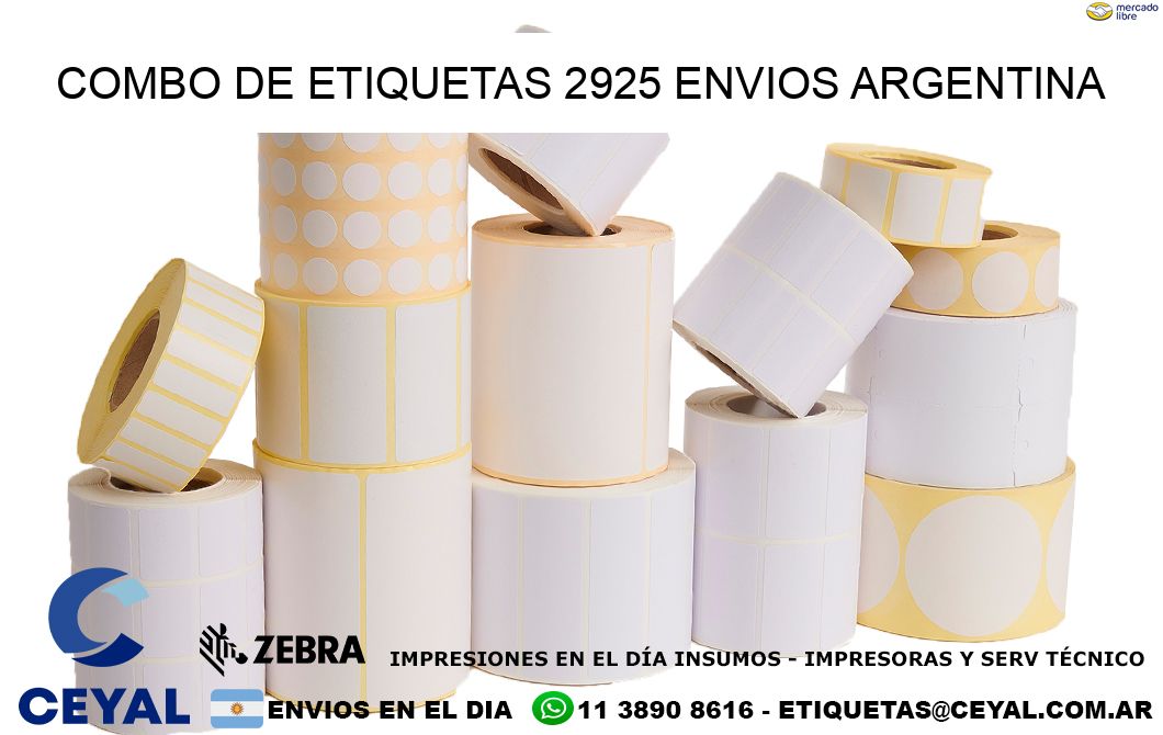 Combo de etiquetas 2925 ENVIOS ARGENTINA