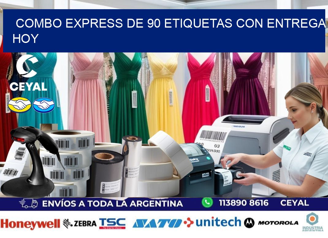 Combo express de 90 etiquetas con entrega hoy