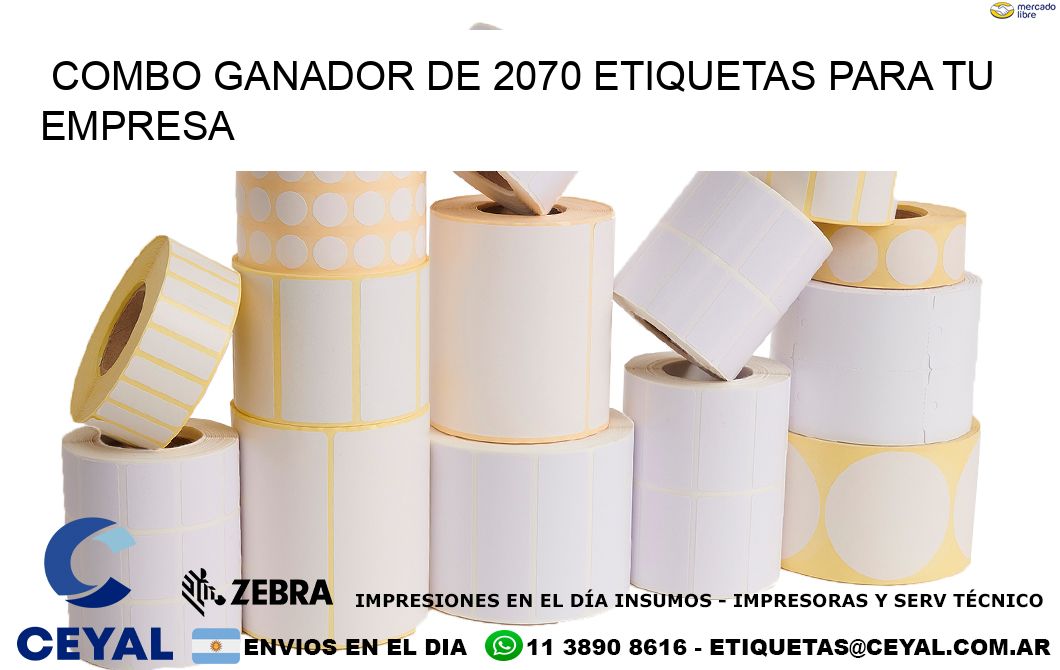Combo ganador de 2070 etiquetas para tu empresa