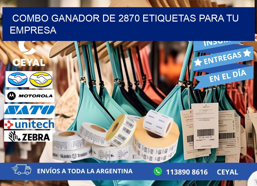 Combo ganador de 2870 etiquetas para tu empresa