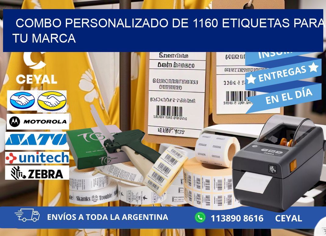 Combo personalizado de 1160 etiquetas para tu marca
