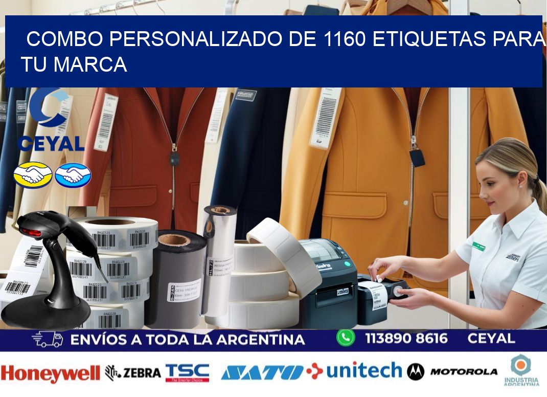 Combo personalizado de 1160 etiquetas para tu marca
