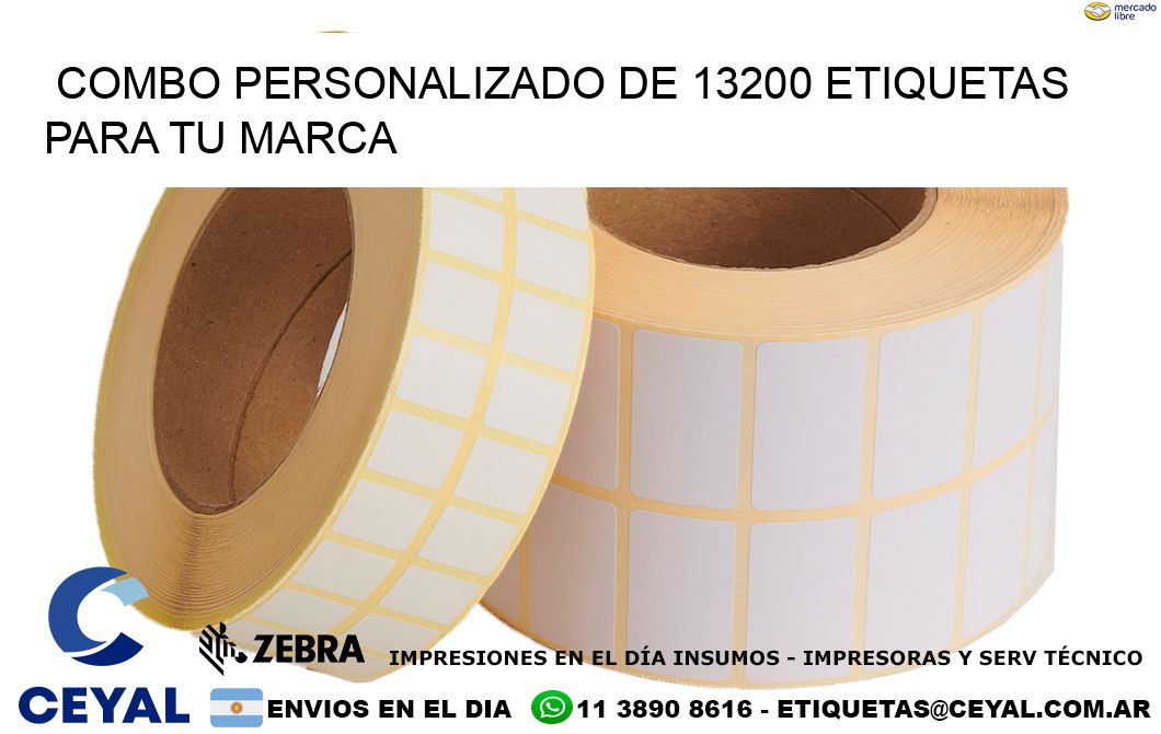 Combo personalizado de 13200 etiquetas para tu marca