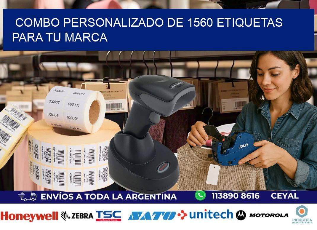 Combo personalizado de 1560 etiquetas para tu marca