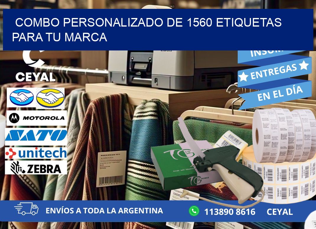 Combo personalizado de 1560 etiquetas para tu marca