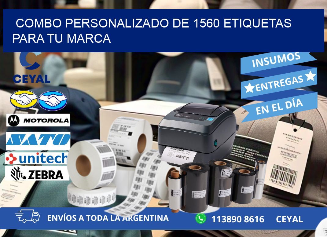 Combo personalizado de 1560 etiquetas para tu marca