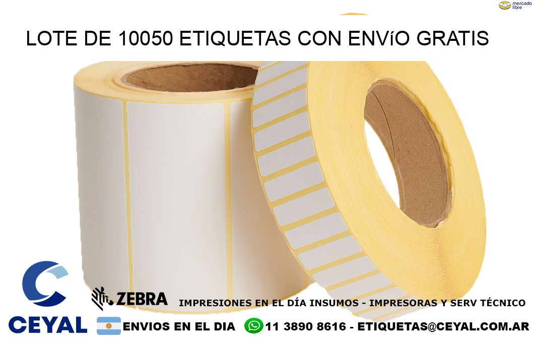 Lote de 10050 etiquetas con envío gratis