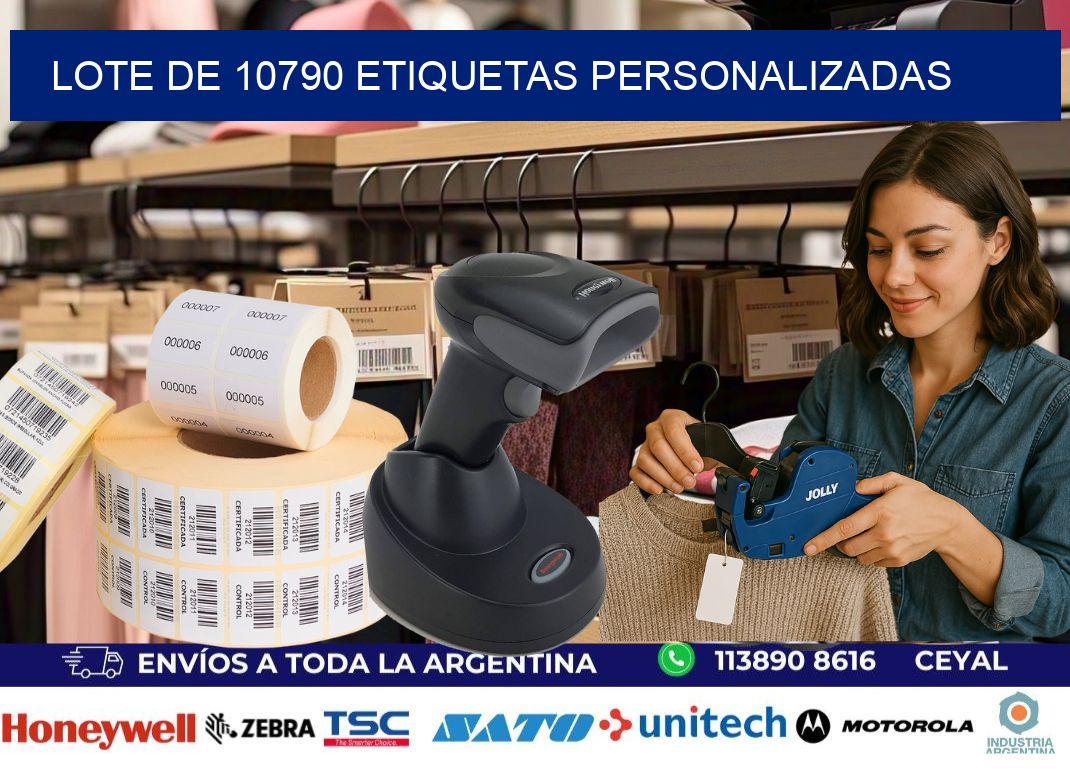 Lote de 10790 etiquetas personalizadas