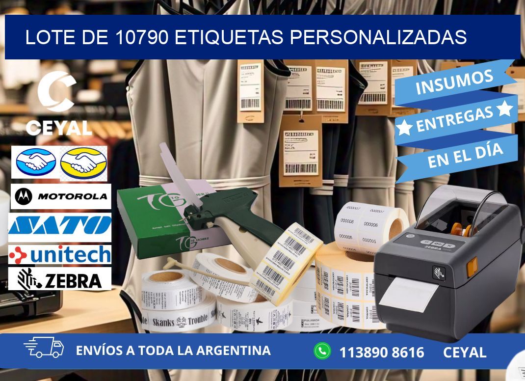 Lote de 10790 etiquetas personalizadas