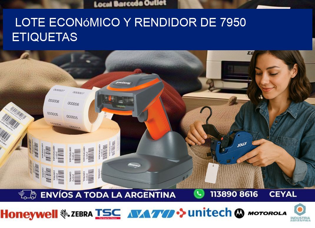 Lote económico y rendidor de 7950 etiquetas