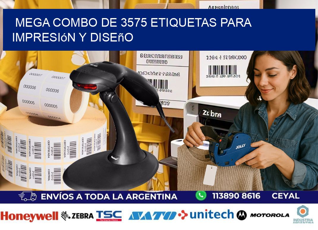 Mega combo de 3575 etiquetas para impresión y diseño