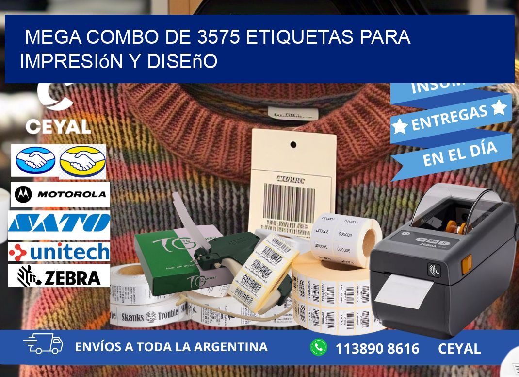 Mega combo de 3575 etiquetas para impresión y diseño