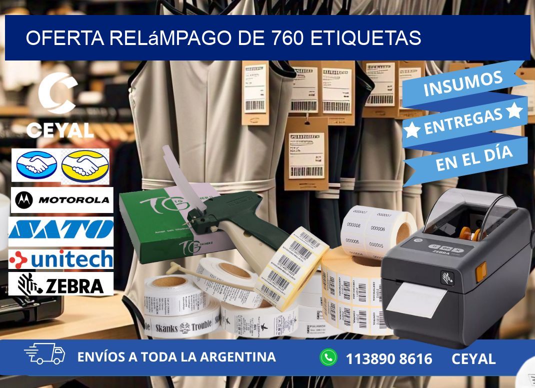 Oferta relámpago de 760 etiquetas