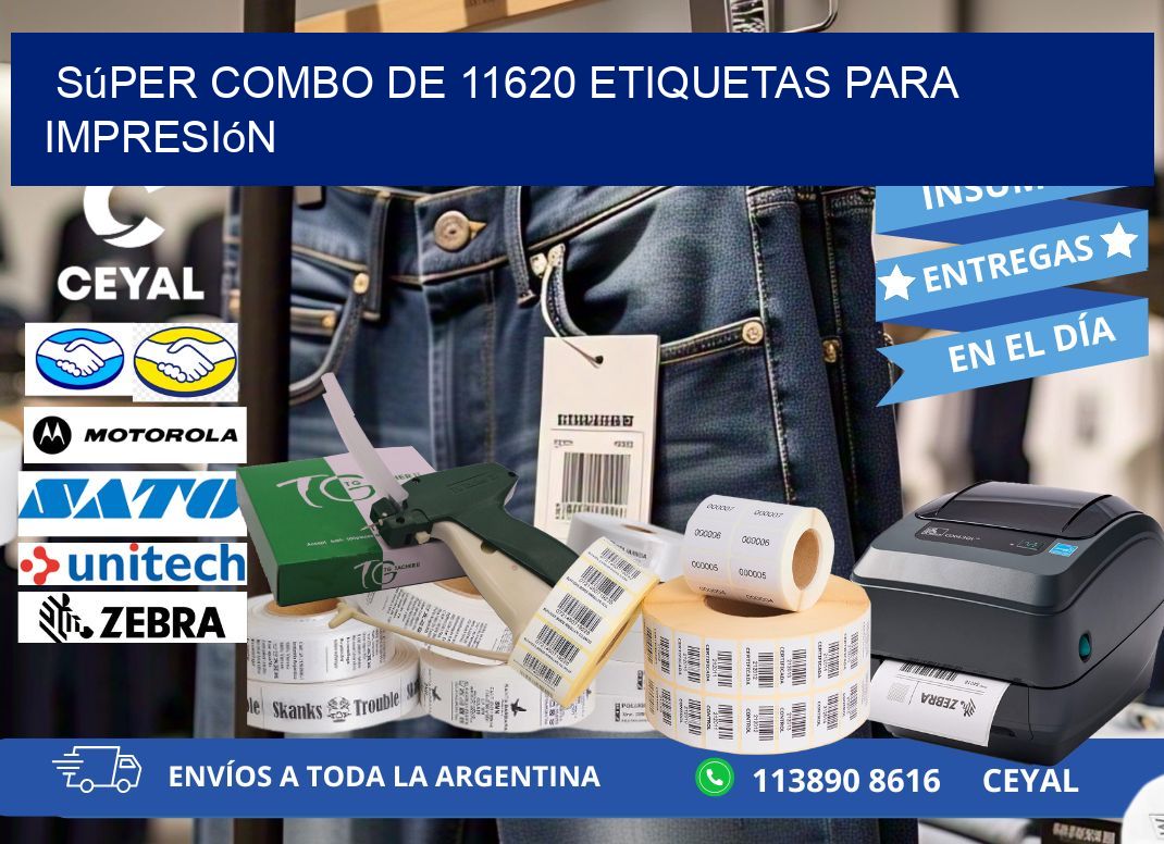 Súper combo de 11620 etiquetas para impresión