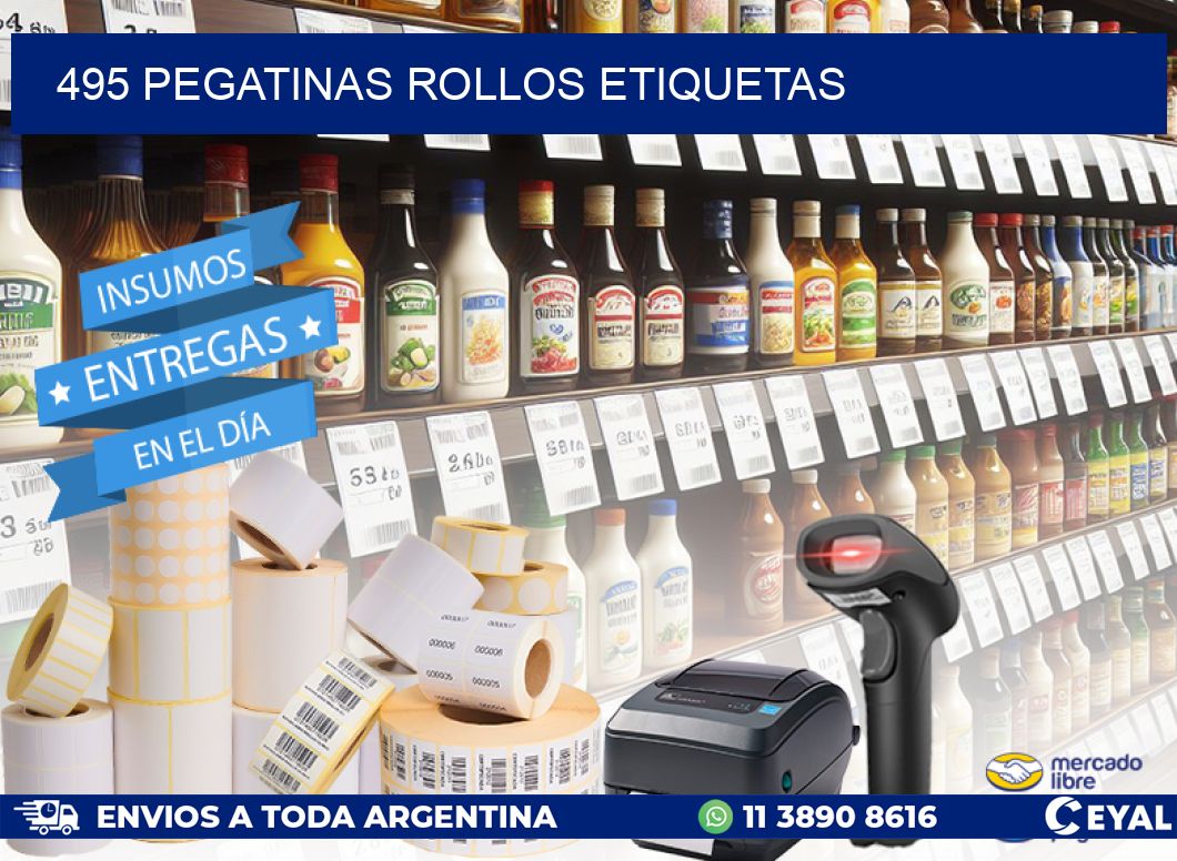 495 Pegatinas rollos etiquetas