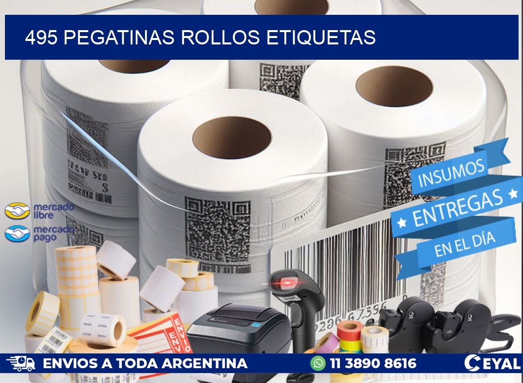 495 Pegatinas rollos etiquetas