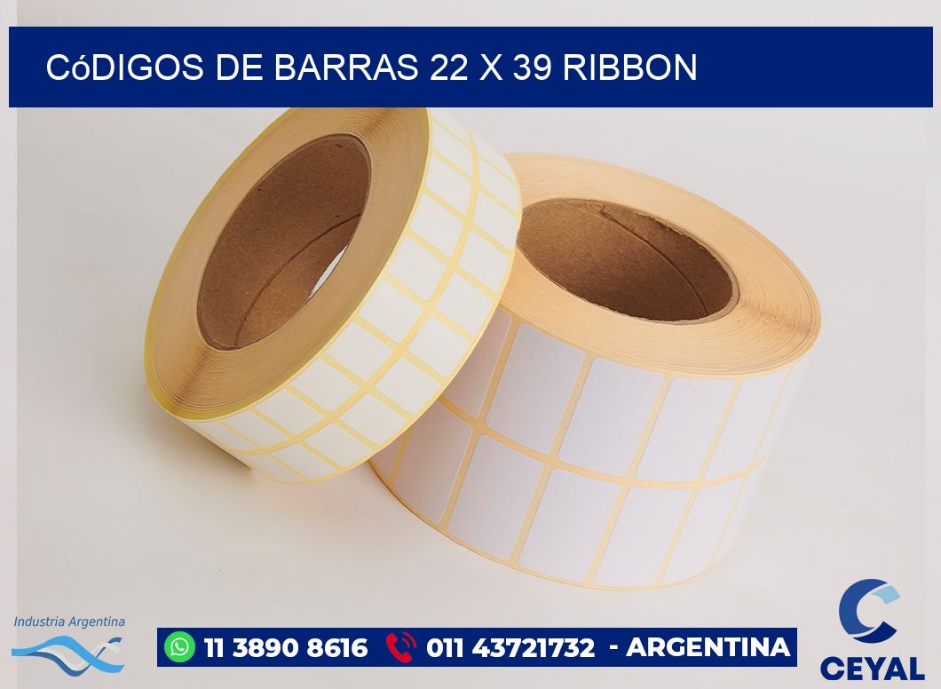 Códigos de Barras 22 x 39 ribbon