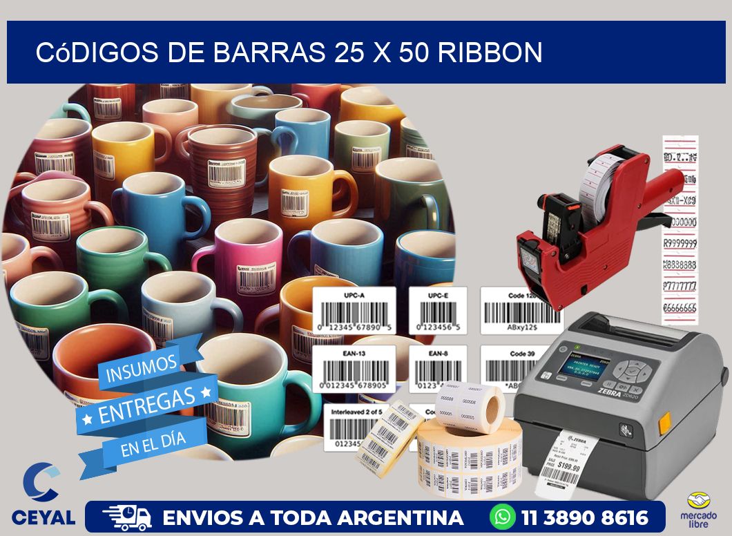 Códigos de Barras 25 x 50 ribbon