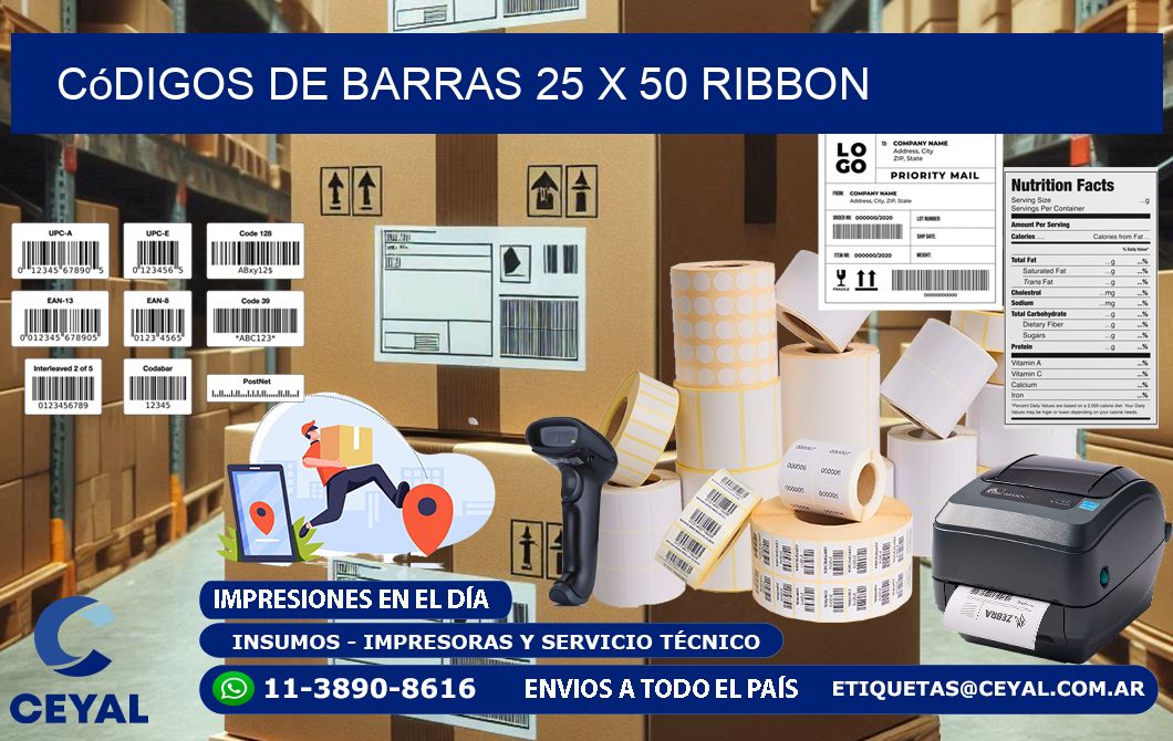 Códigos de Barras 25 x 50 ribbon