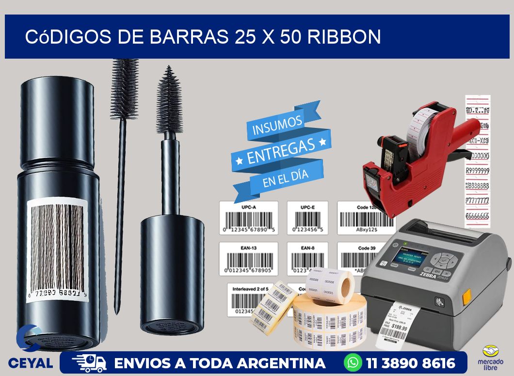 Códigos de Barras 25 x 50 ribbon