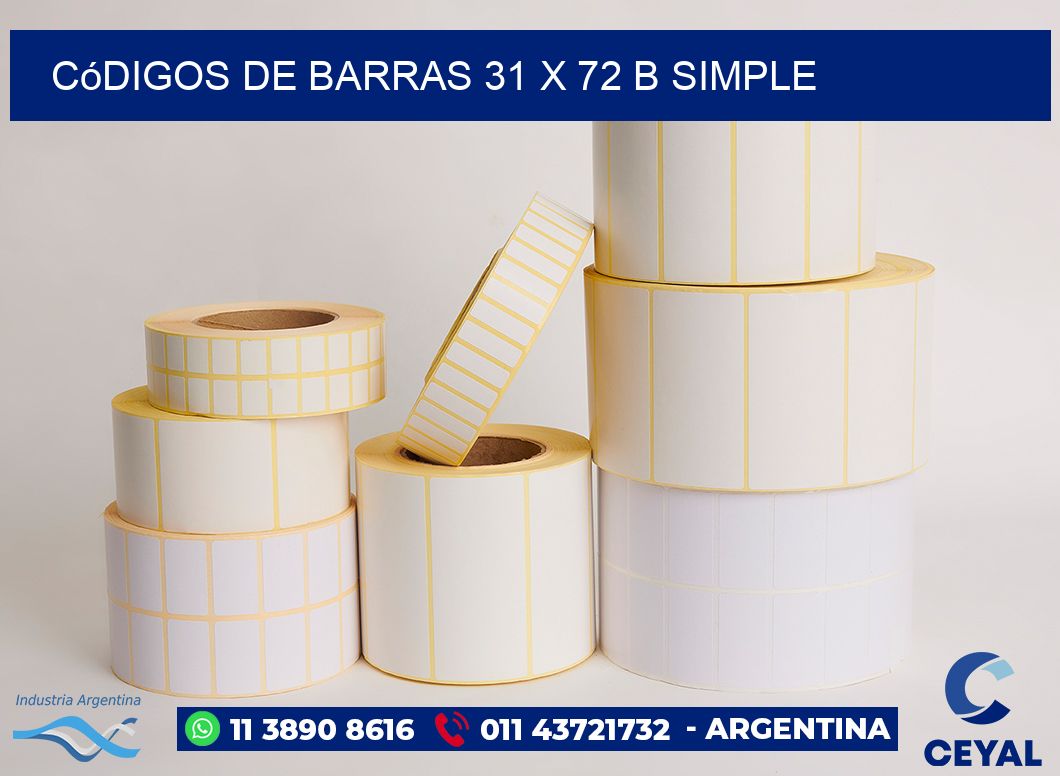 Códigos de Barras 31 x 72 b simple
