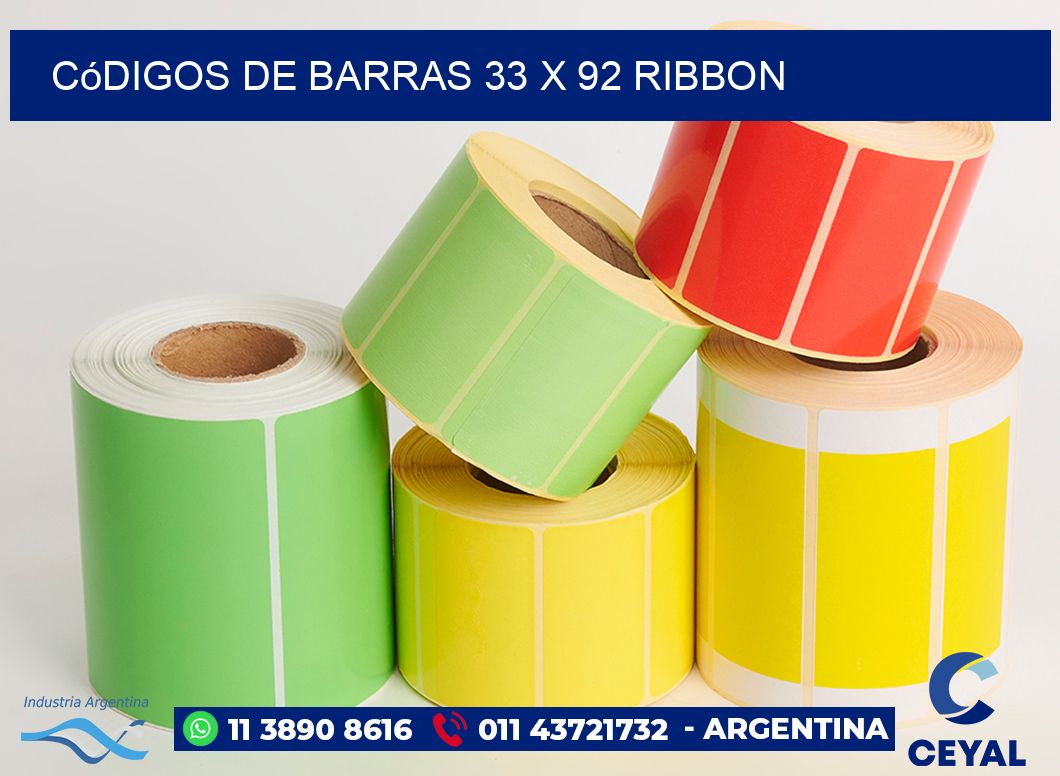 Códigos de Barras 33 x 92 ribbon