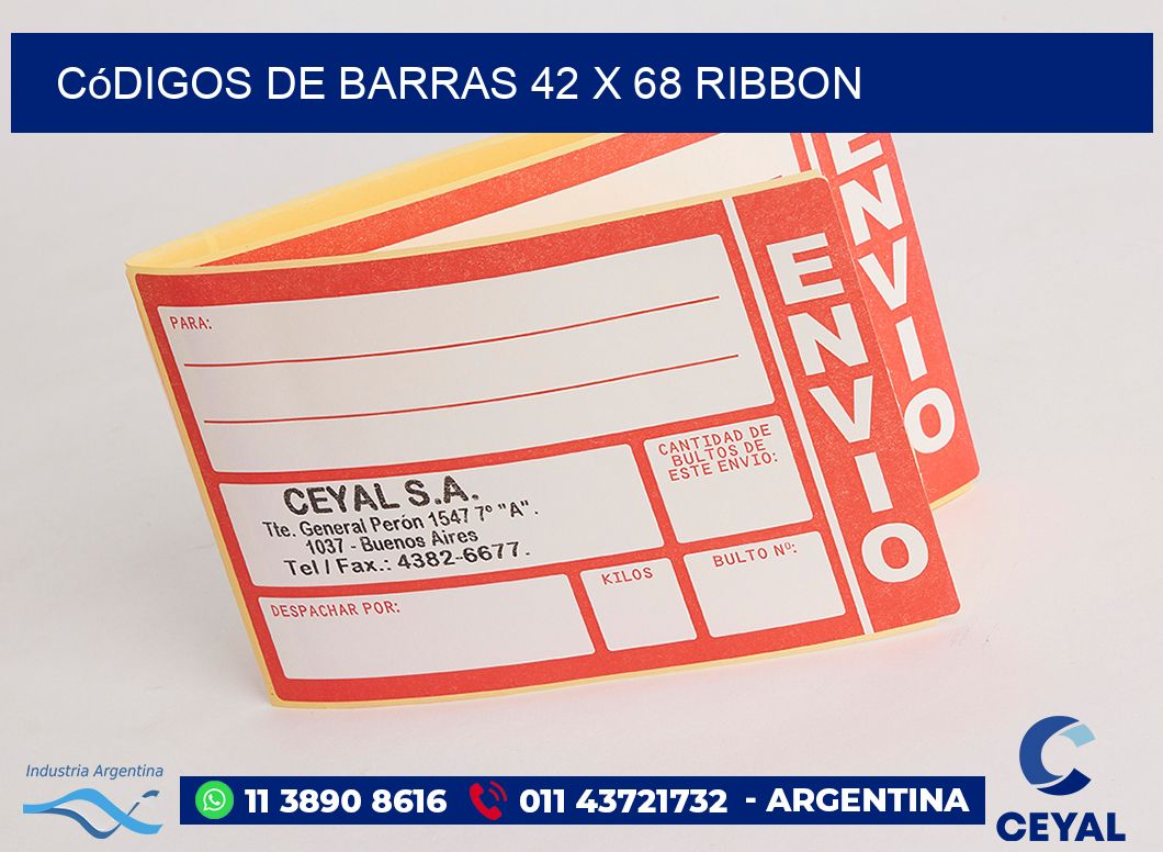 Códigos de Barras 42 x 68 ribbon