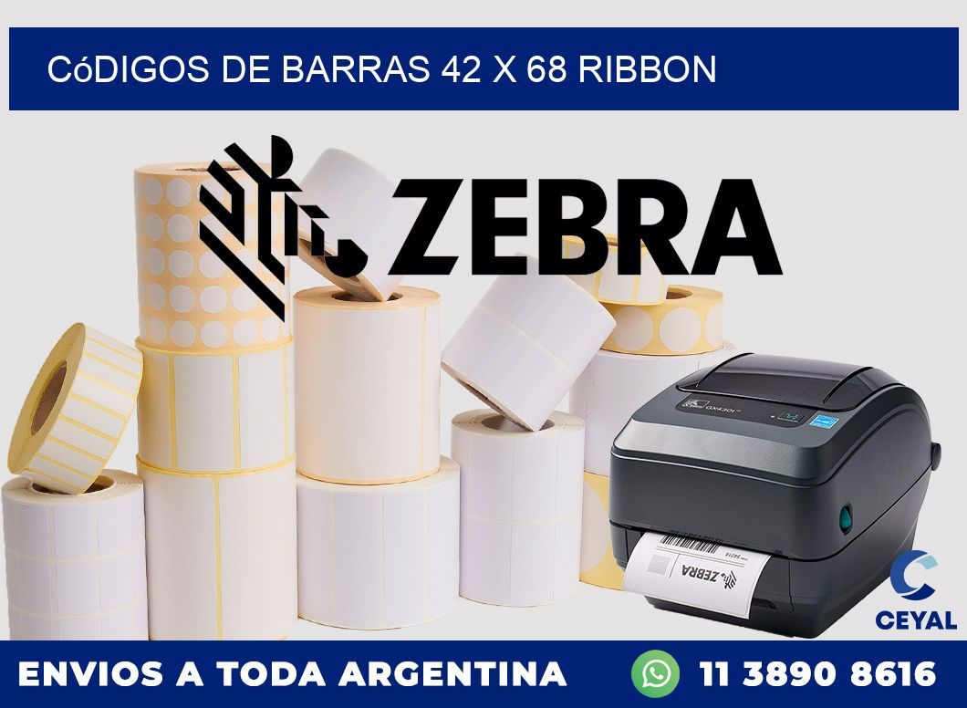 Códigos de Barras 42 x 68 ribbon