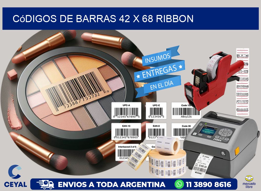 Códigos de Barras 42 x 68 ribbon