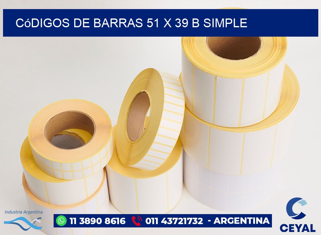 Códigos de Barras 51 x 39 b simple