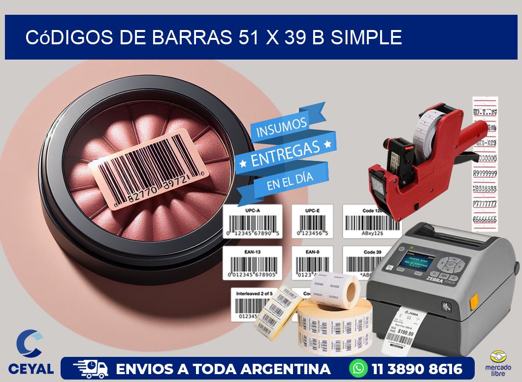Códigos de Barras 51 x 39 b simple