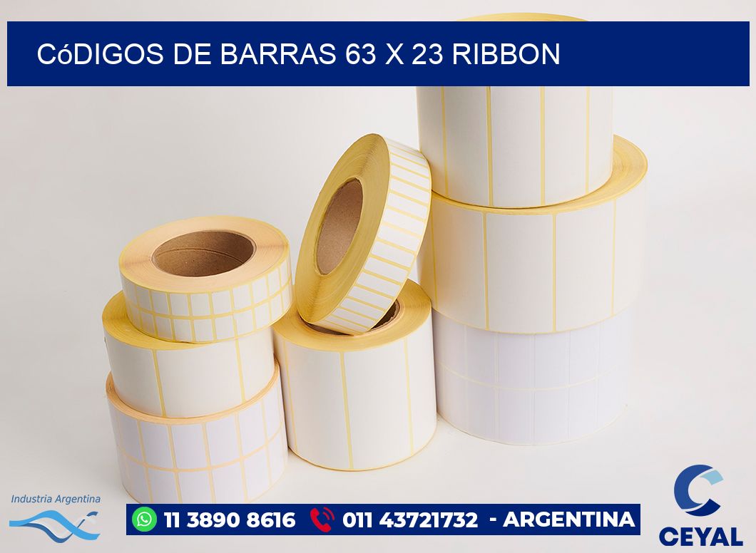 Códigos de Barras 63 x 23 ribbon